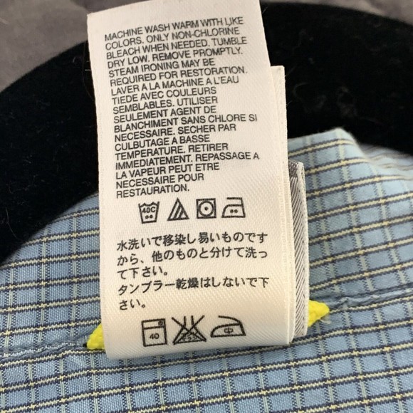 The North Face Button Up Shirt Men's XL Short Sleeve Plaid Blue Front Pocket - Picture 6 of 7